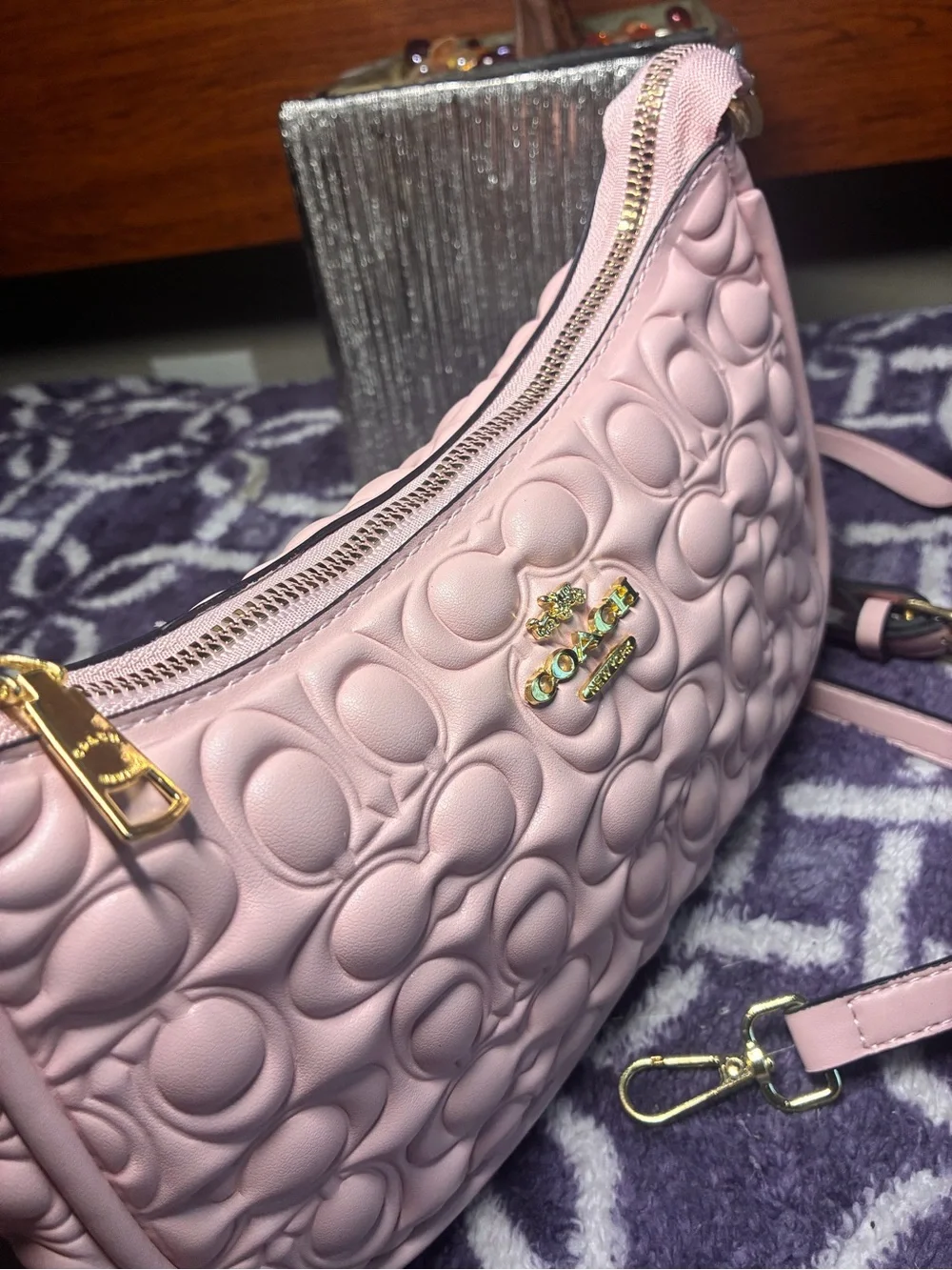 Coach Blush Embossed Leather Crossbody Bag
